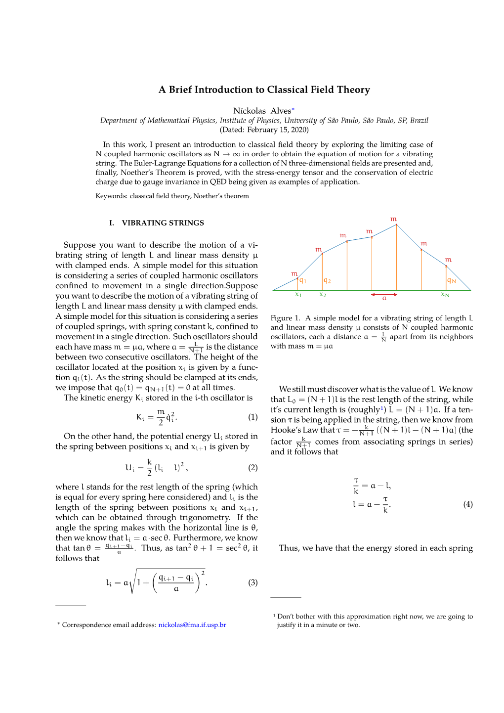 A Brief Introduction to Classical Field Theory