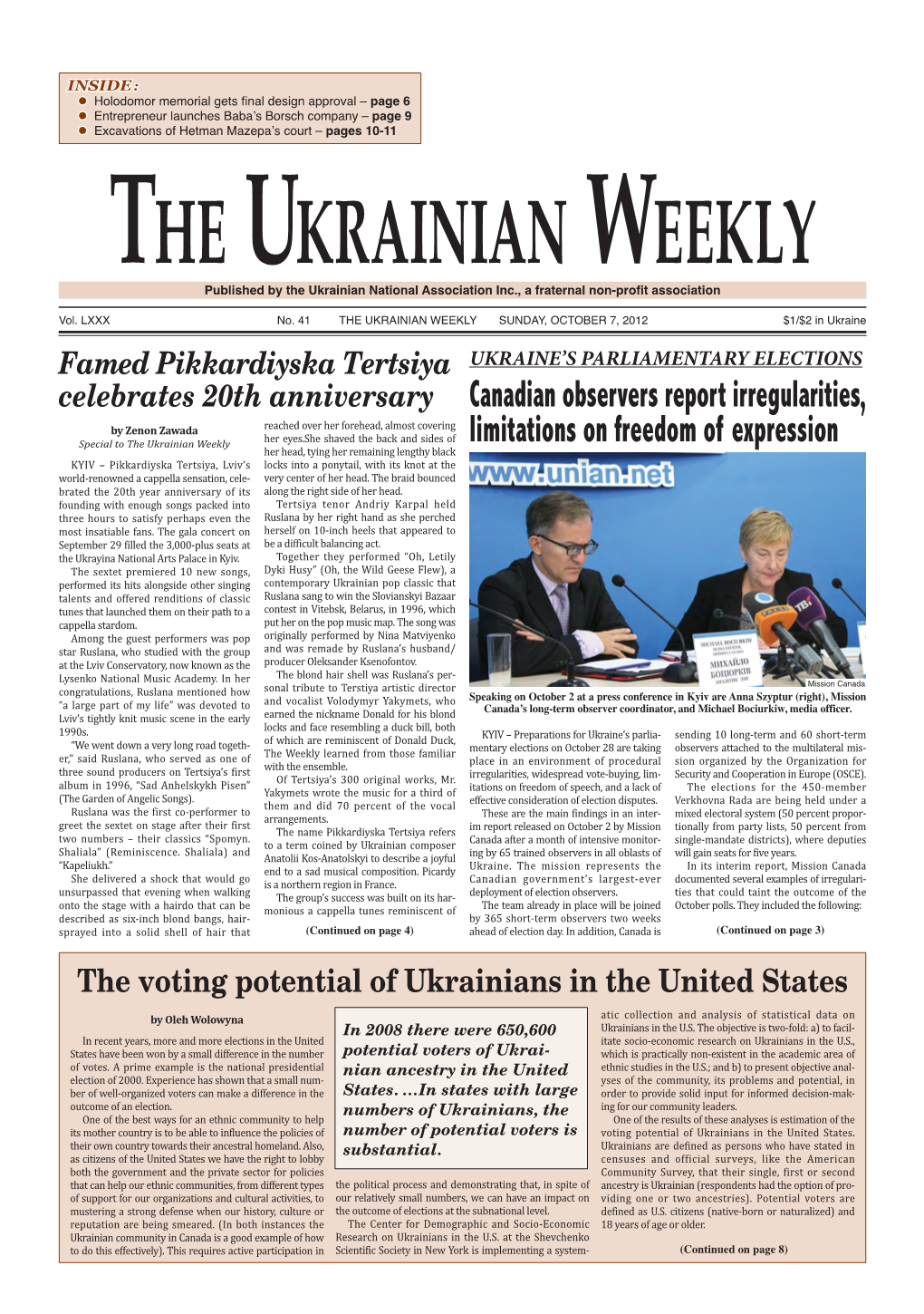 The Ukrainian Weekly 2012, No.41