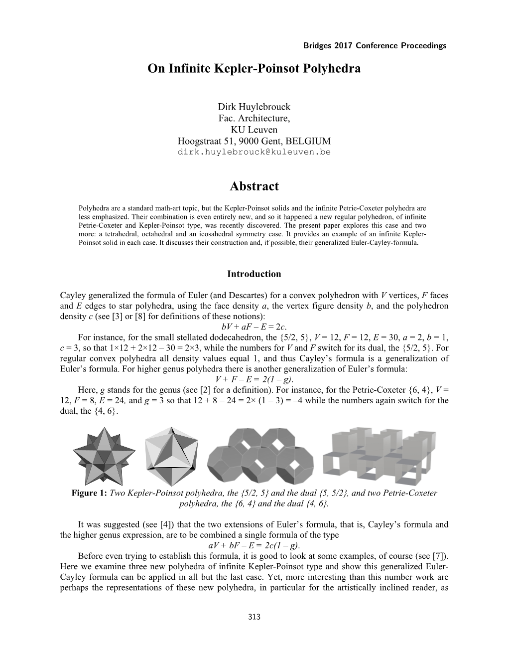 On Infinite Kepler-Poinsot Polyhedra Abstract