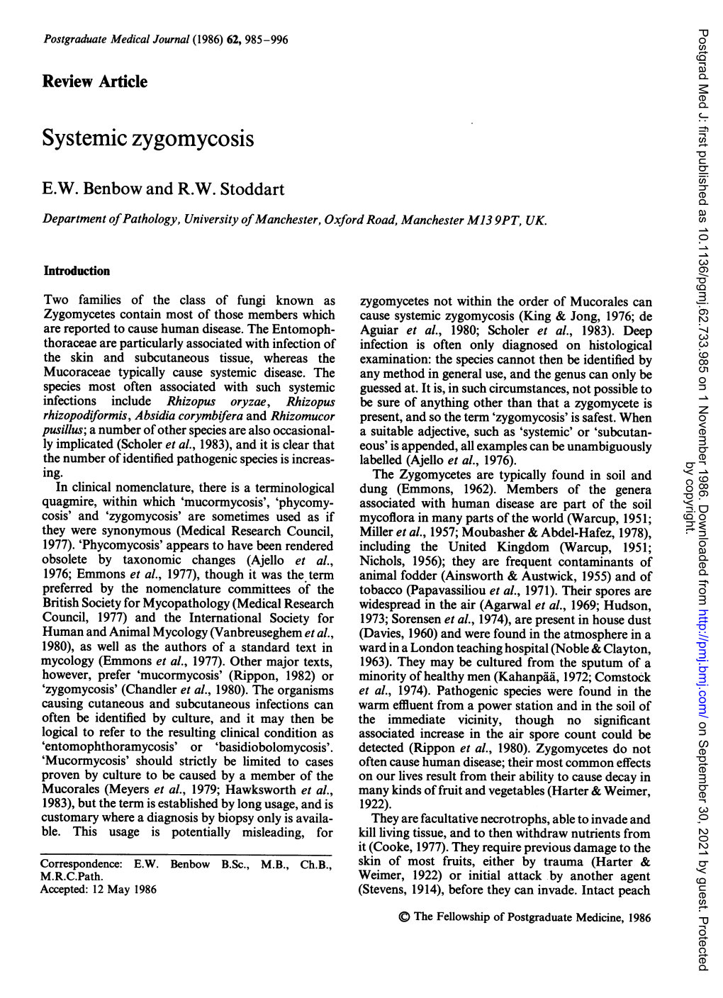 Systemic Zygomycosis