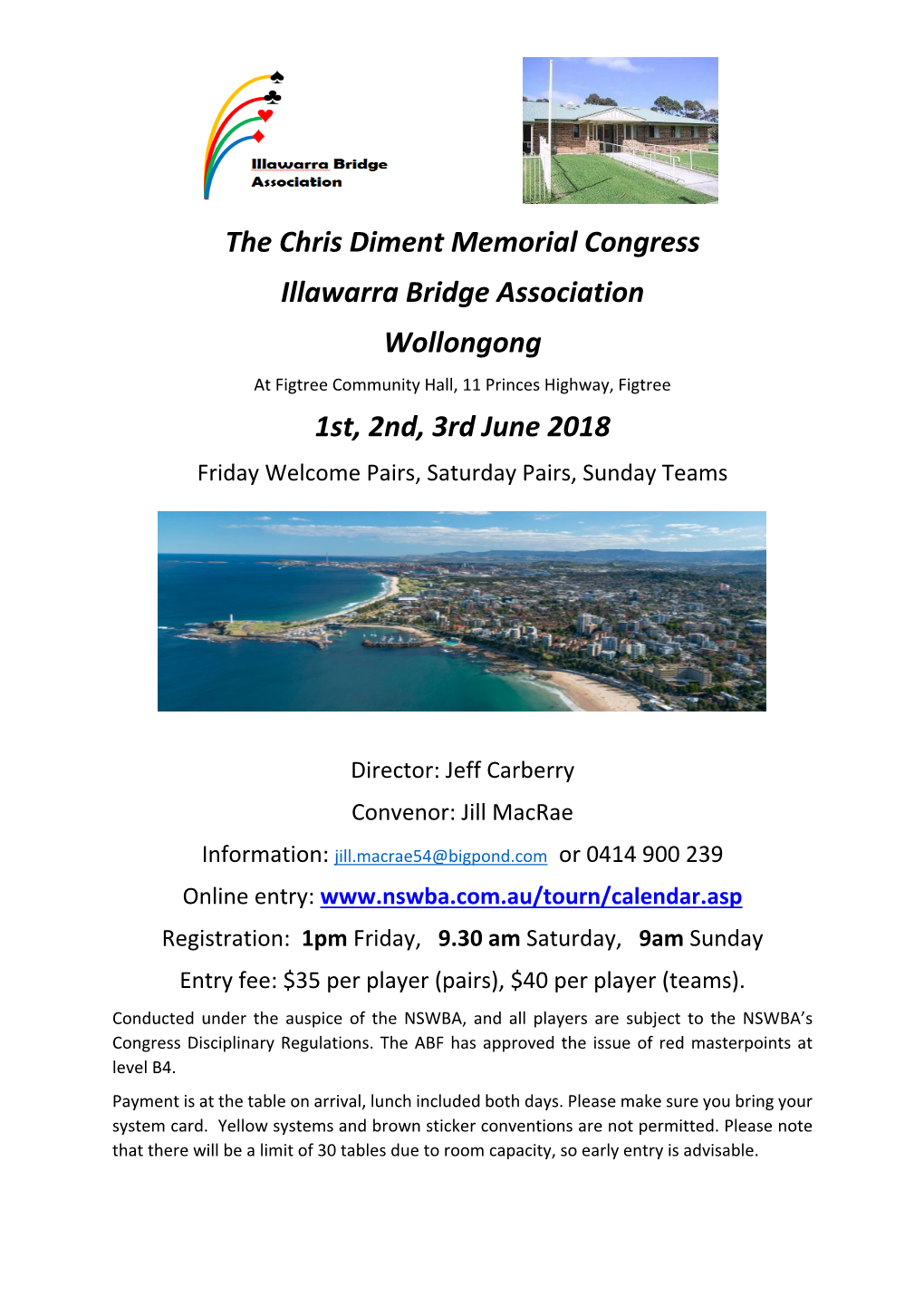 The Chris Diment Memorial Congress Illawarra Bridge Association