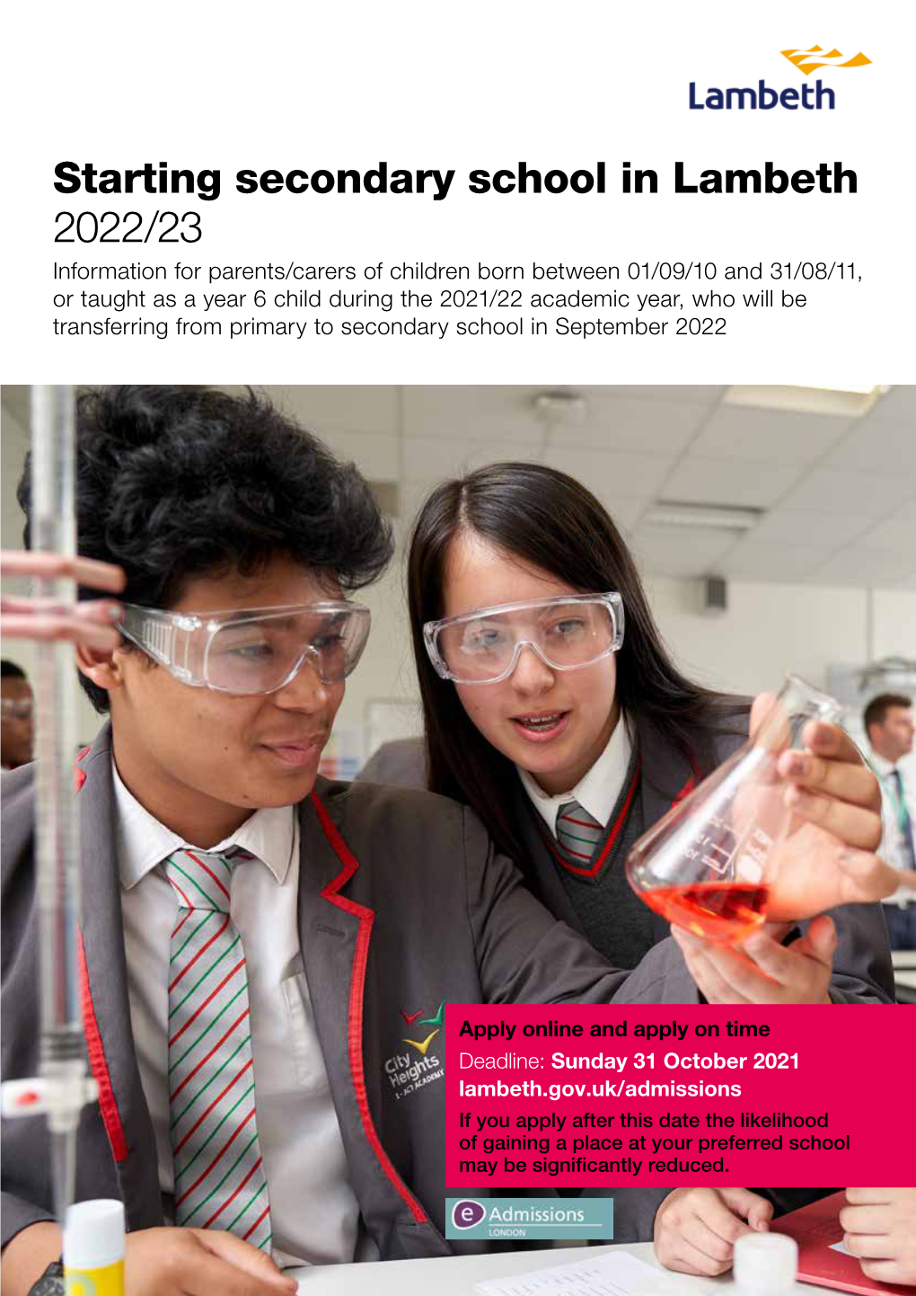 Starting Secondary School in Lambeth 2022/23