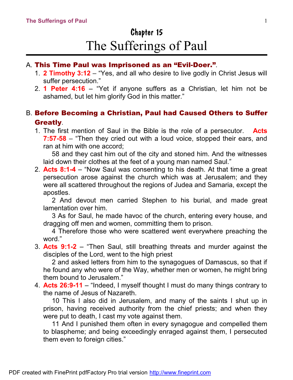 15 the Sufferings of Paul