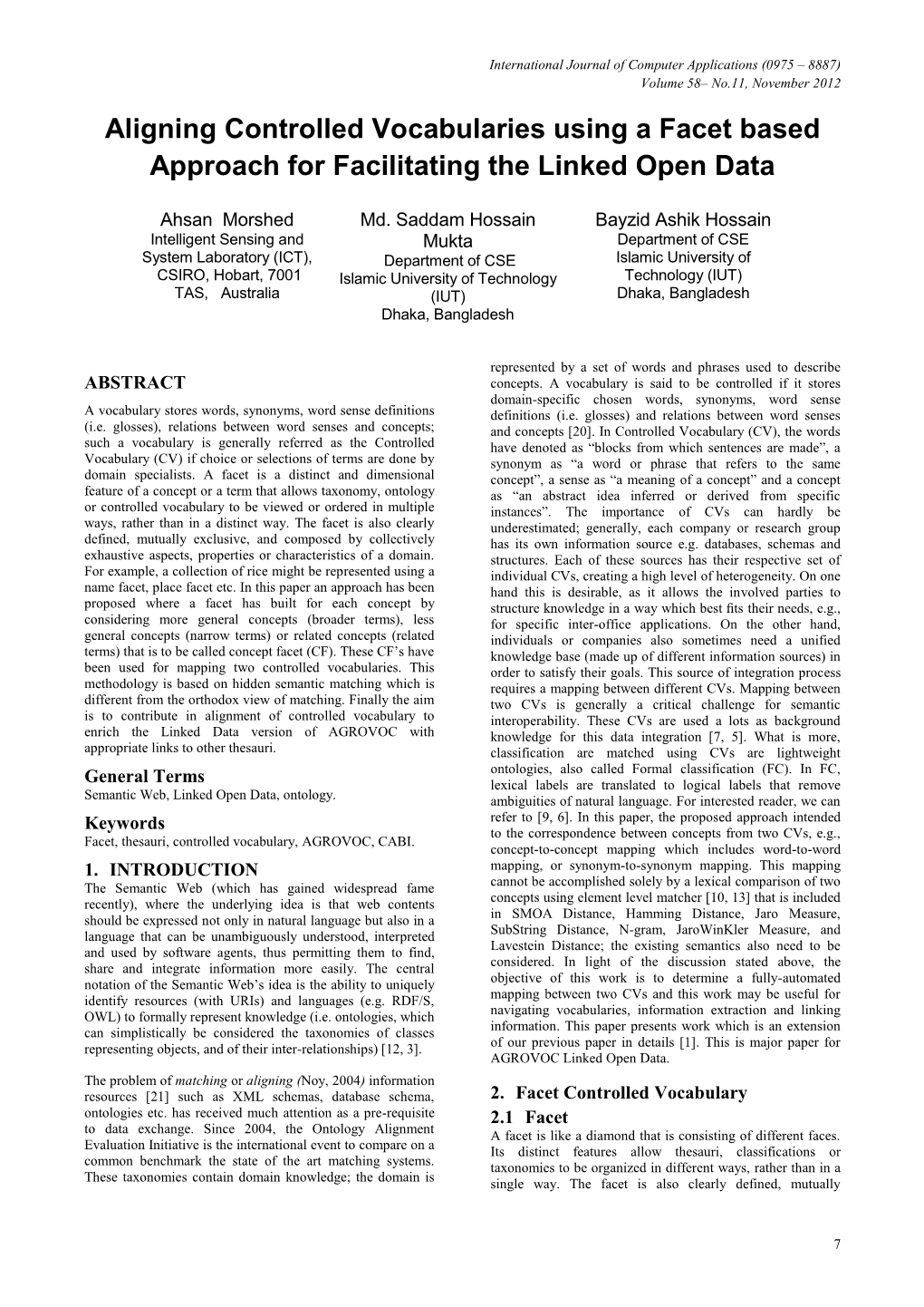 Aligning Controlled Vocabularies Using a Facet Based Approach for Facilitating the Linked Open Data