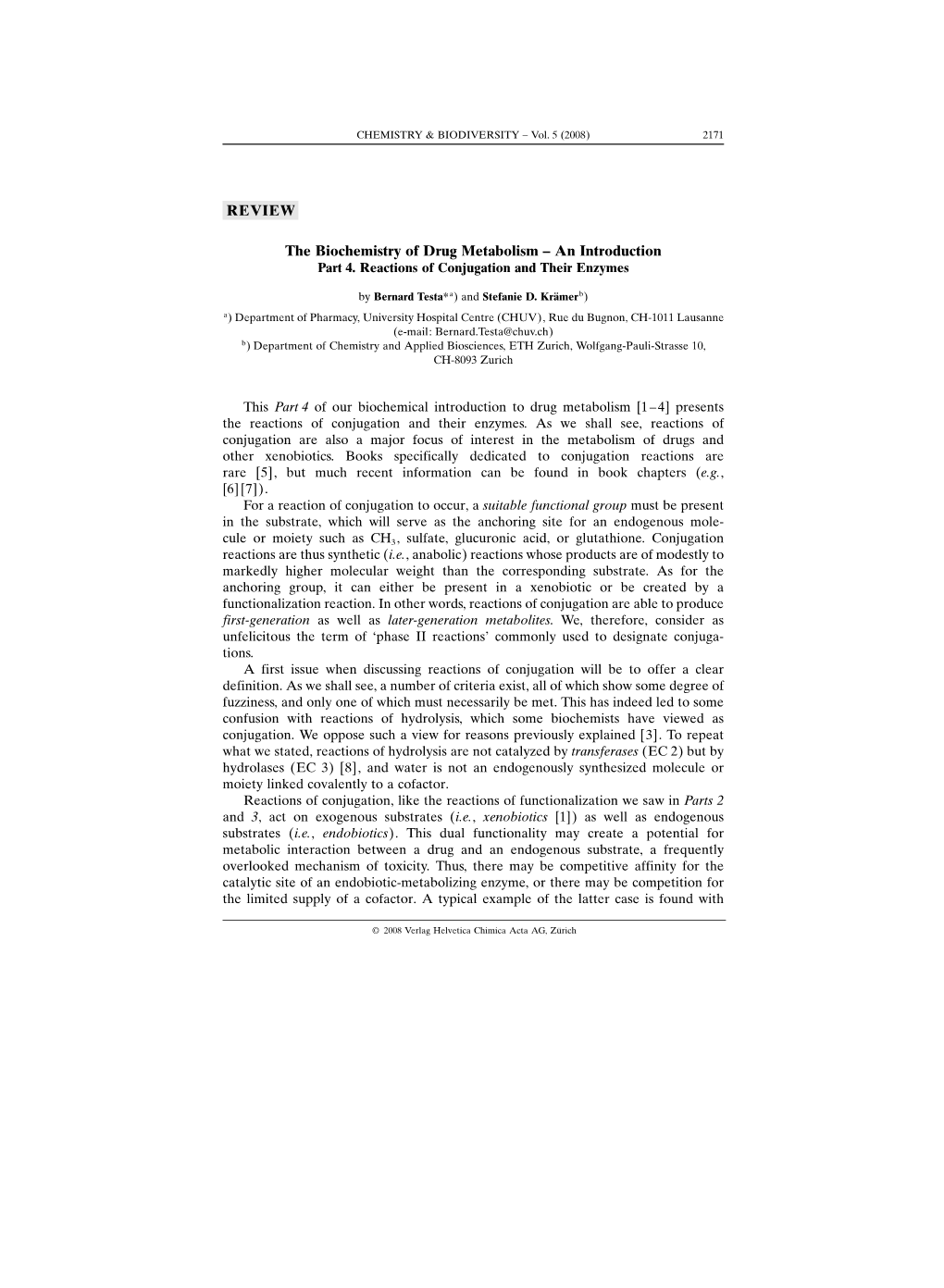 The Biochemistry of Drug Metabolism – an Introduction Part 4