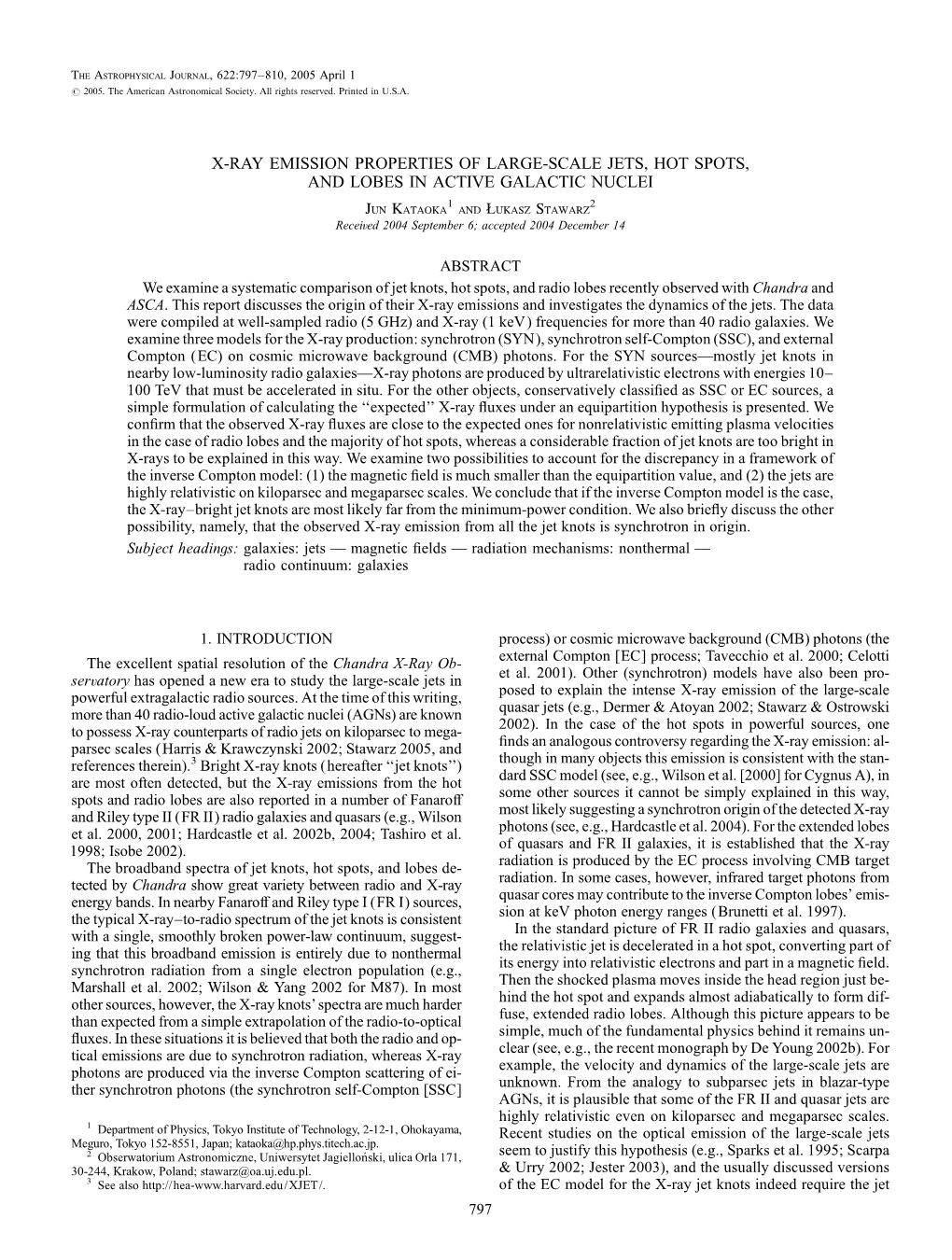 X-Ray Emission Properties of Large-Scale Jets, Hot Spots, And