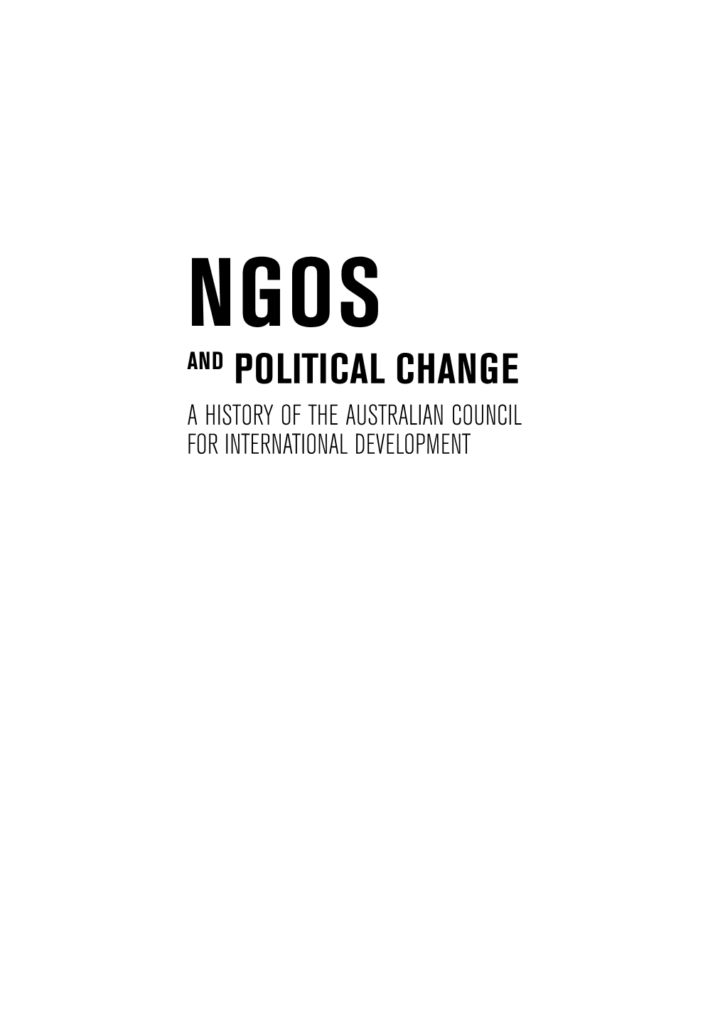 Ngos and Political Change: a History of the Australian