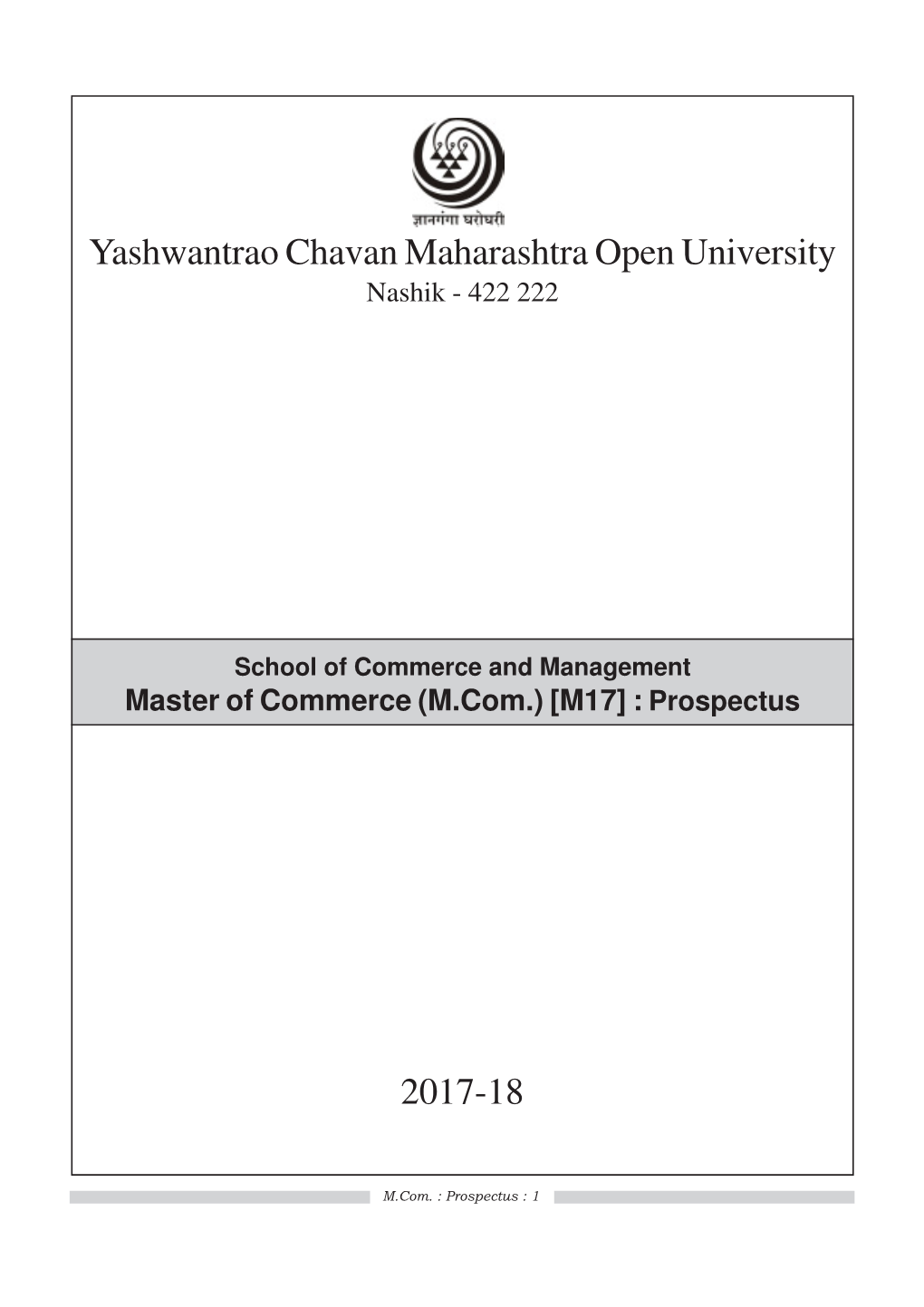 Yashwantrao Chavan Maharashtra Open University 2017-18