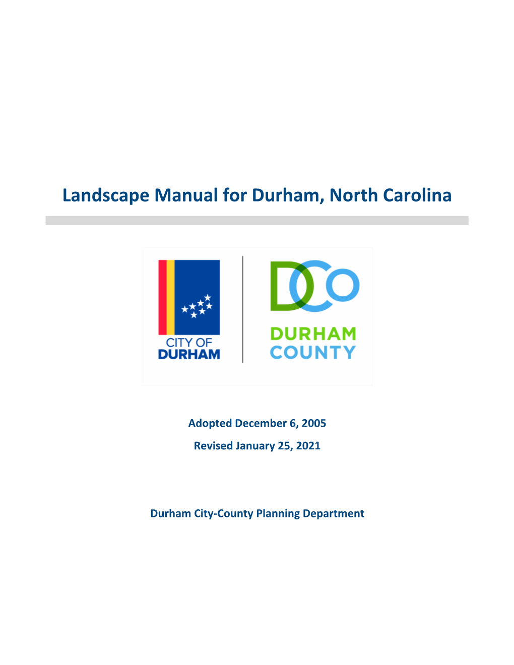 Durham Landscape Manual