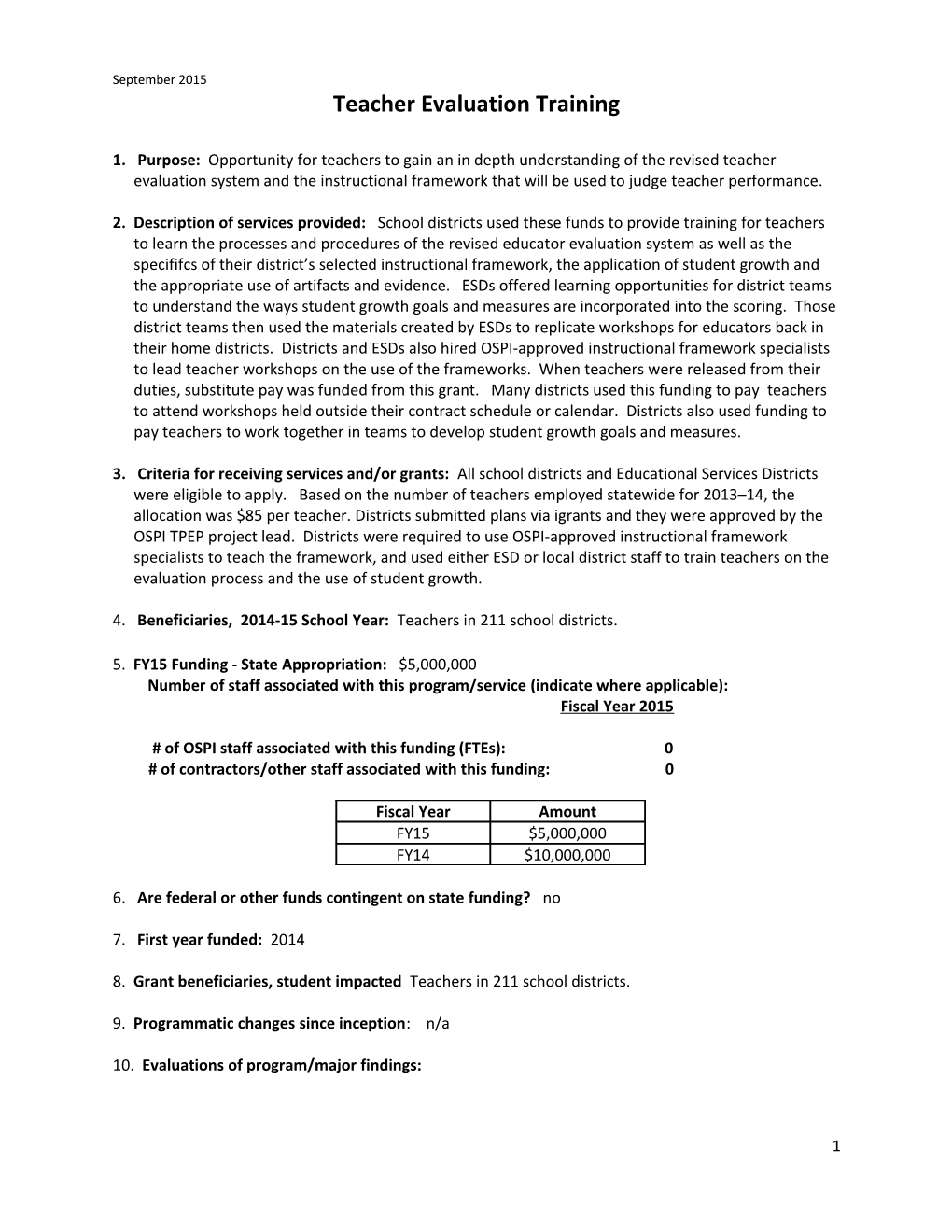 Teacher Evaluation Training