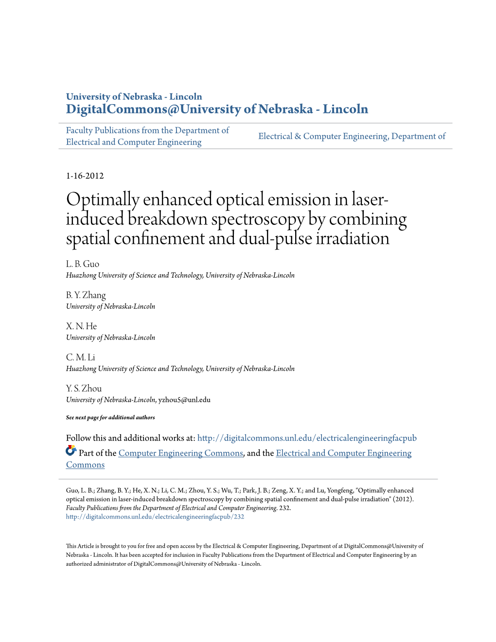 Optimally Enhanced Optical Emission in Laser-Induced Breakdown Spectroscopy by Combining Spatial Confinement and Dual-Pulse Irradiation