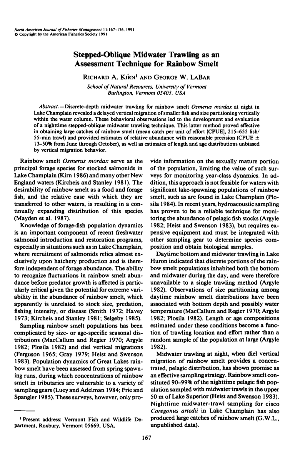 Stepped‐Oblique Midwater Trawling As an Assessment Technique For