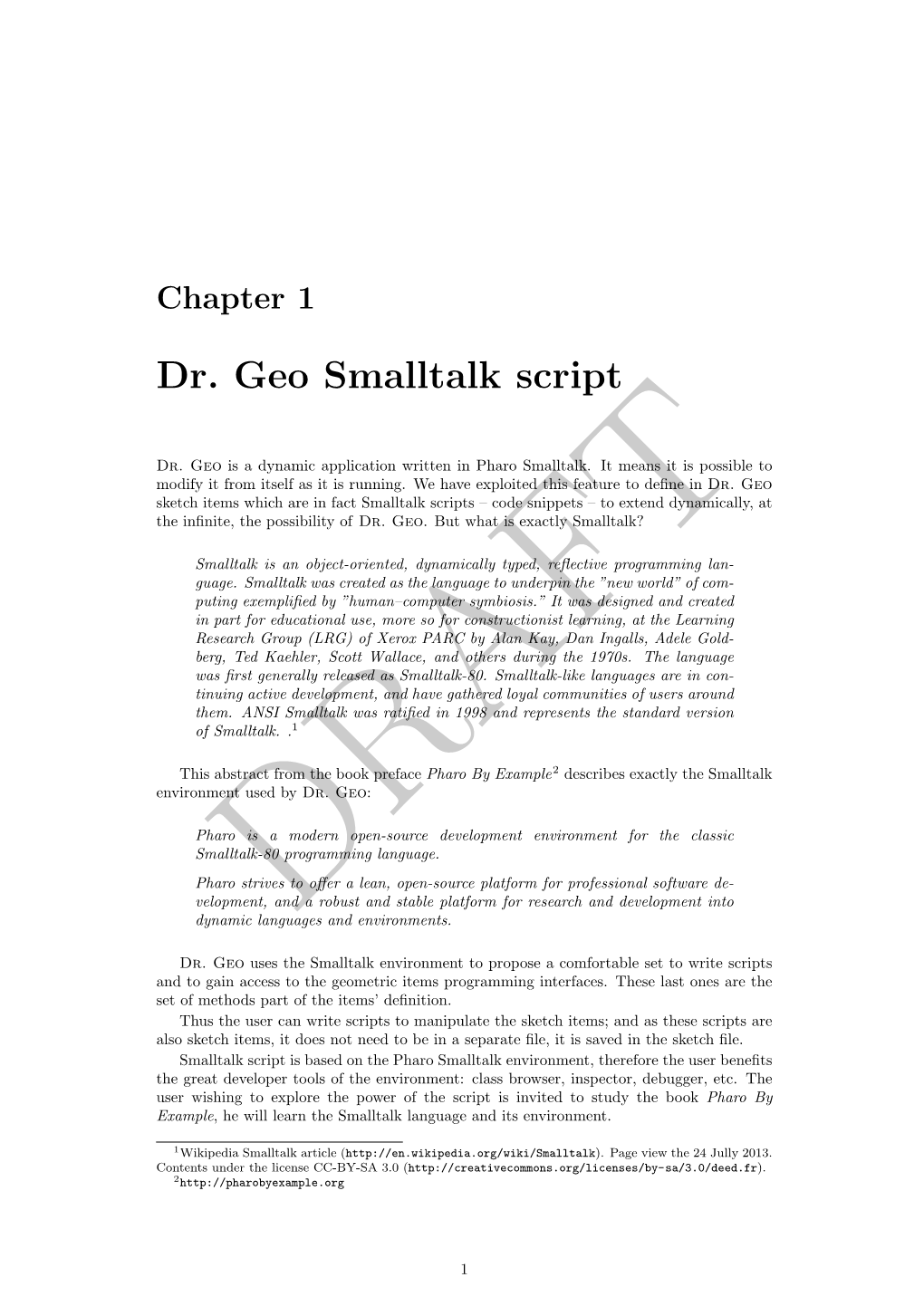 Dr. Geo Smalltalk Script