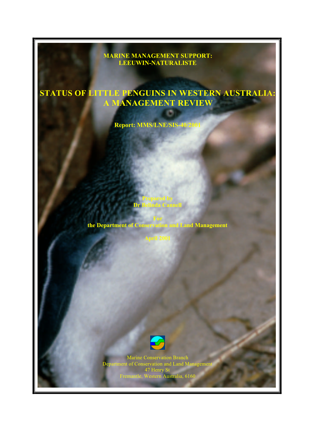 Status of Little Penguins in Western Australia: a Management Review