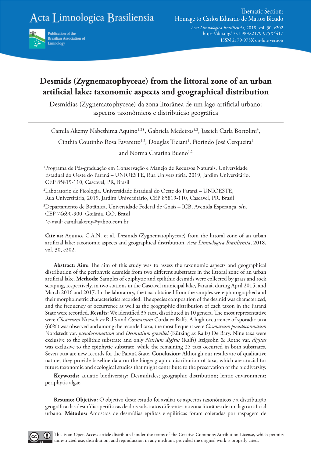 Desmids (Zygnematophyceae)