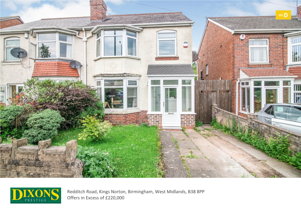 Redditch Road, Kings Norton, Birmingham, West Midlands, B38 8PP Offers in Excess of £220,000