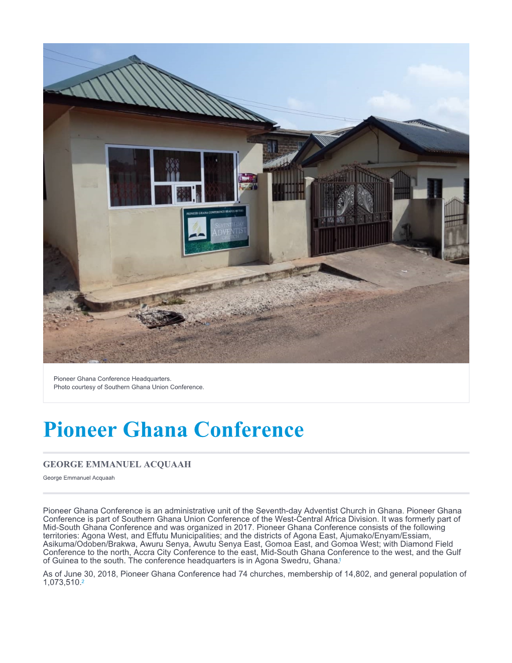 Pioneer Ghana Conference Headquarters