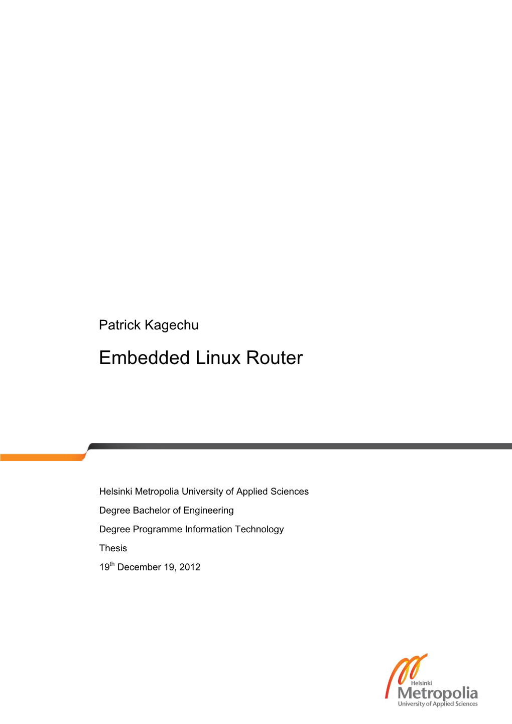 Embedded Linux Router