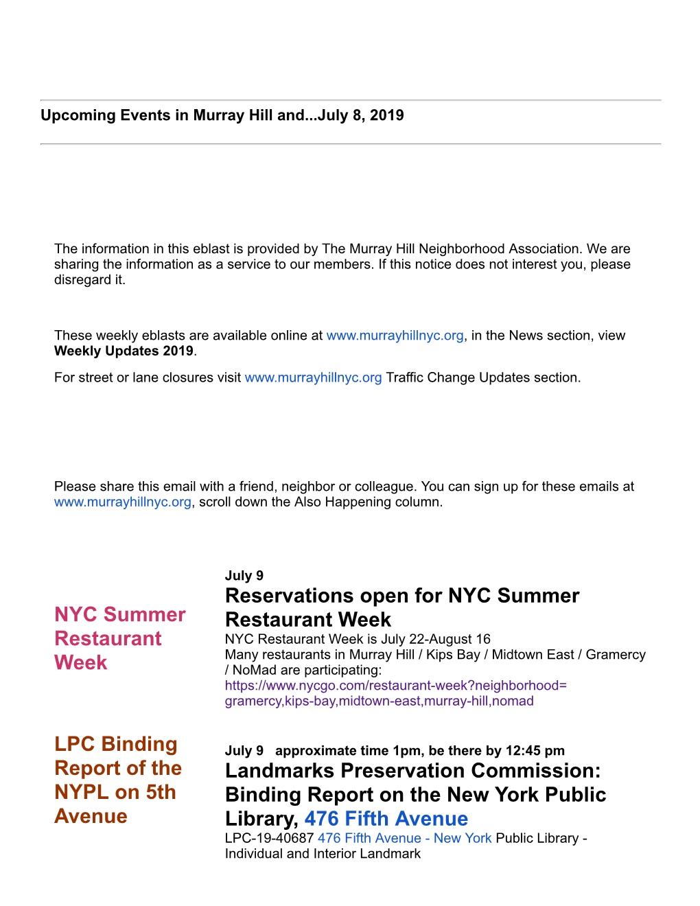 NYC Summer Restaurant Week