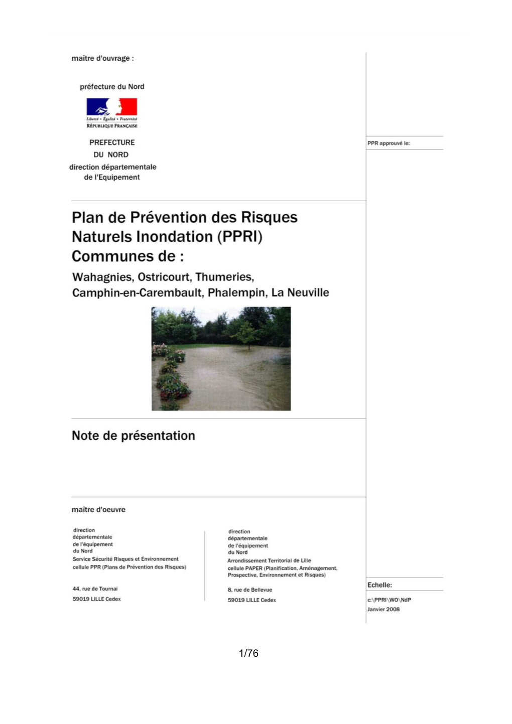 La Note De Présentation Du PPRI De Wahagnies-Ostricourt.Pdf