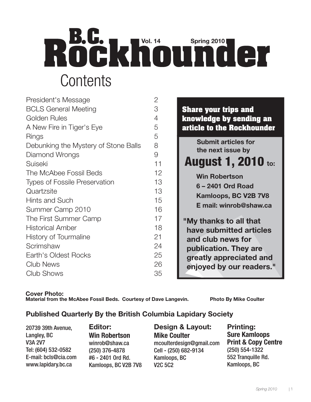 Rockhounder Contents