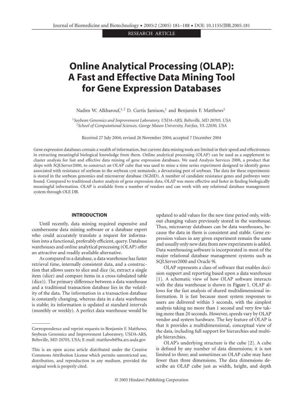 Online Analytical Processing (OLAP): a Fast and Effective Data Mining Tool for Gene Expression Databases