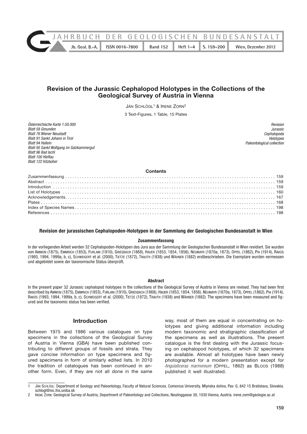 Jahrbuch Der Geologischen Bundesanstalt Jb