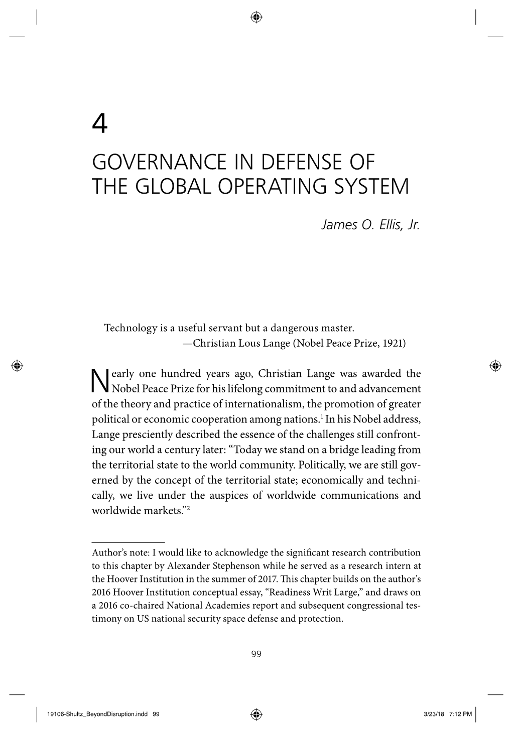 CHAPTER 4: Governance in Defense of the Global Operating System