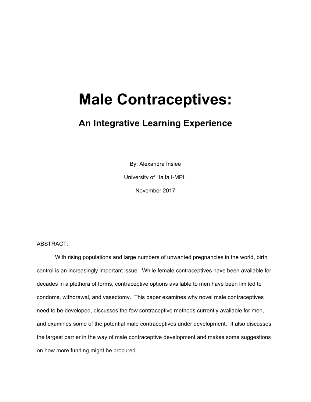 Male​ ​Contraceptives