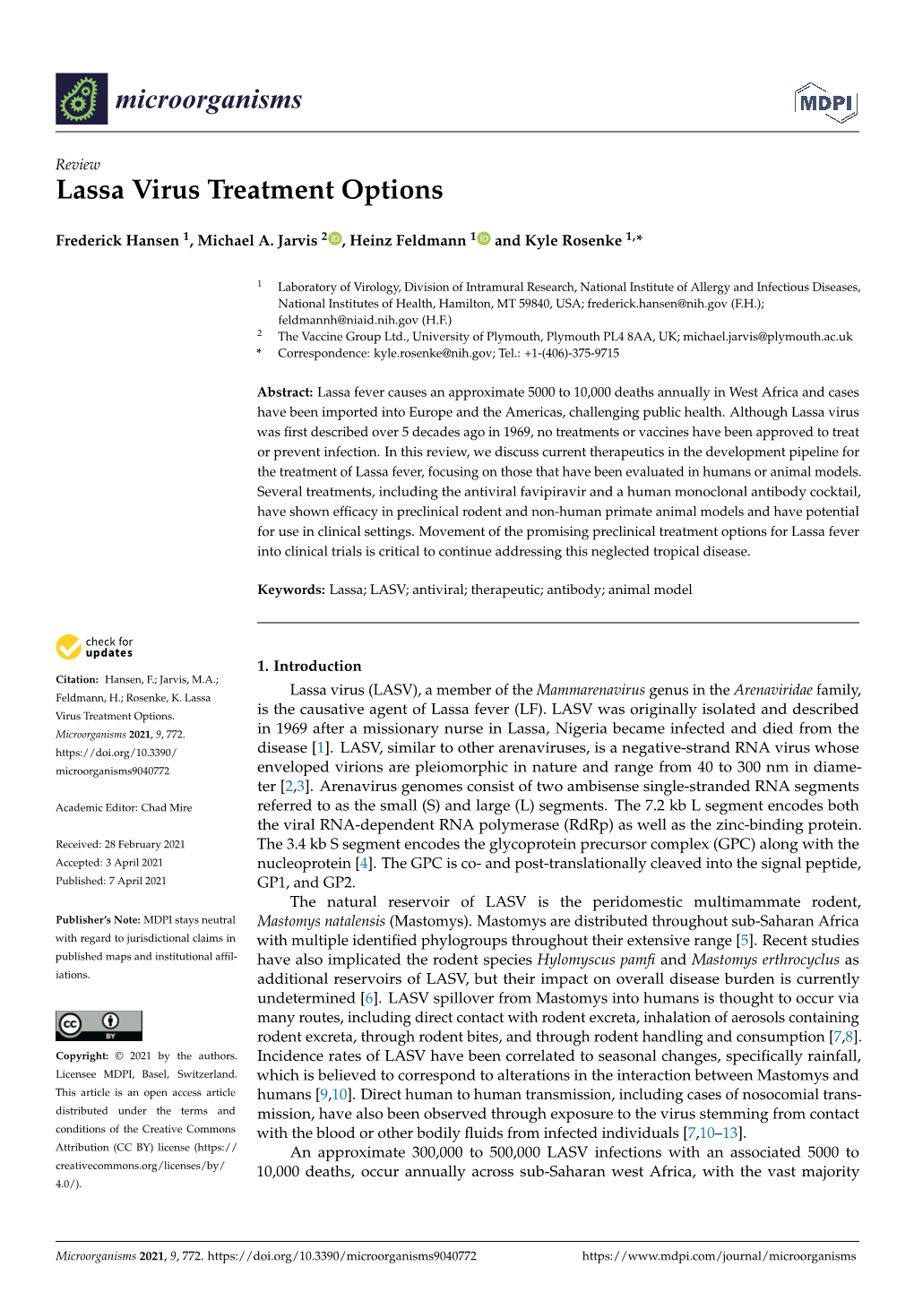 Lassa Virus Treatment Options