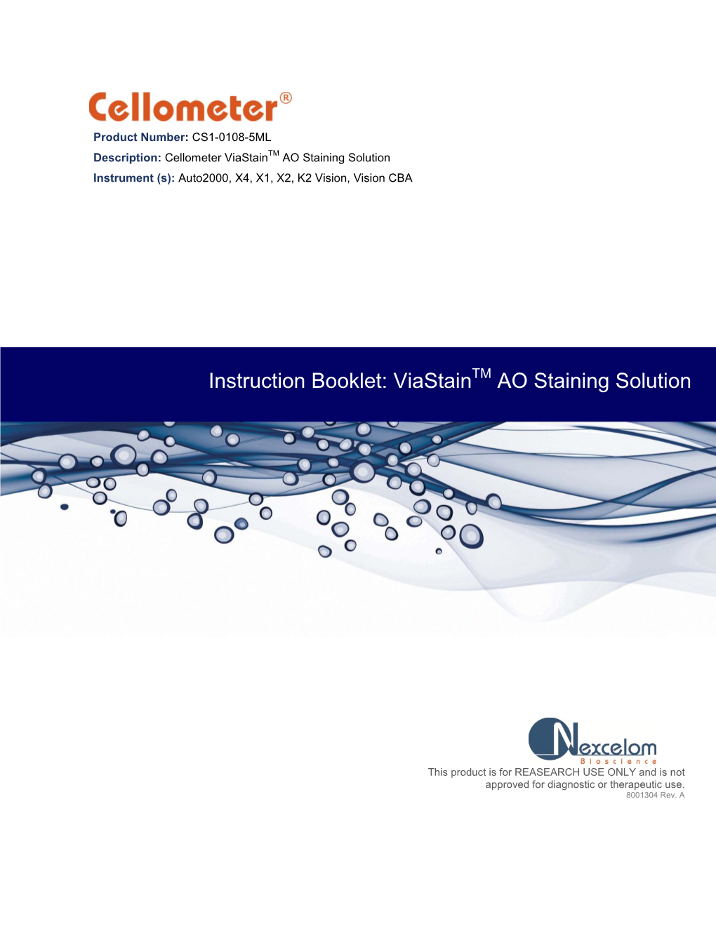 AO (Acridine Orange) Staining Solution for Staining of Nucleated