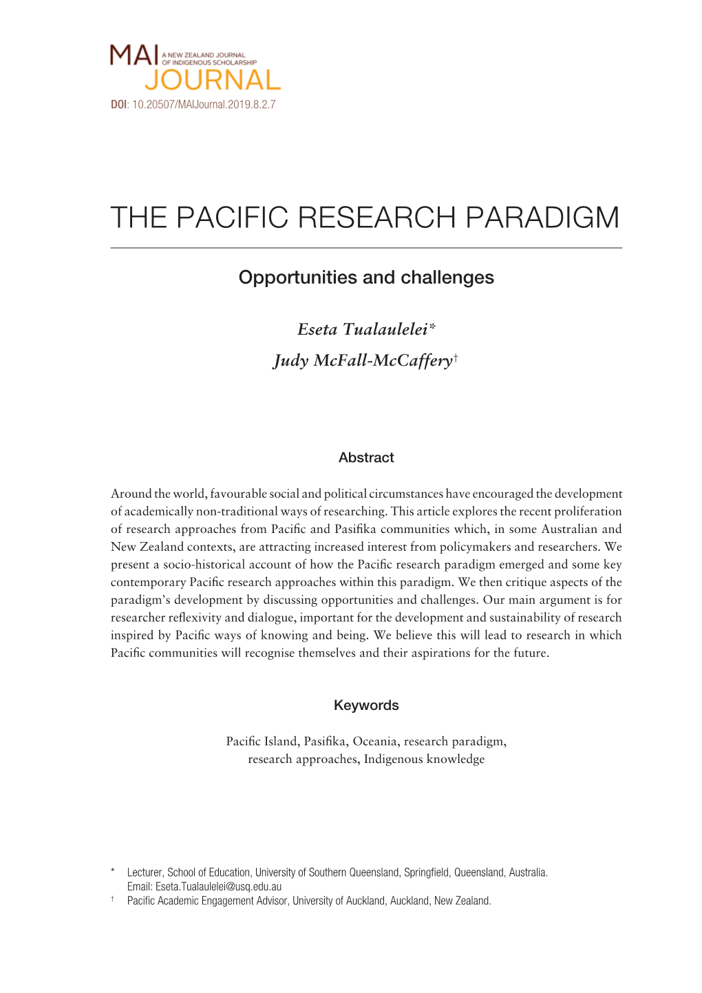 The Pacific Research Paradigm