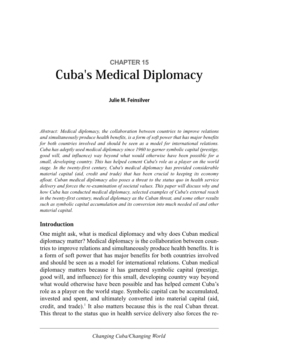 Cuba's Medical Diplomacy
