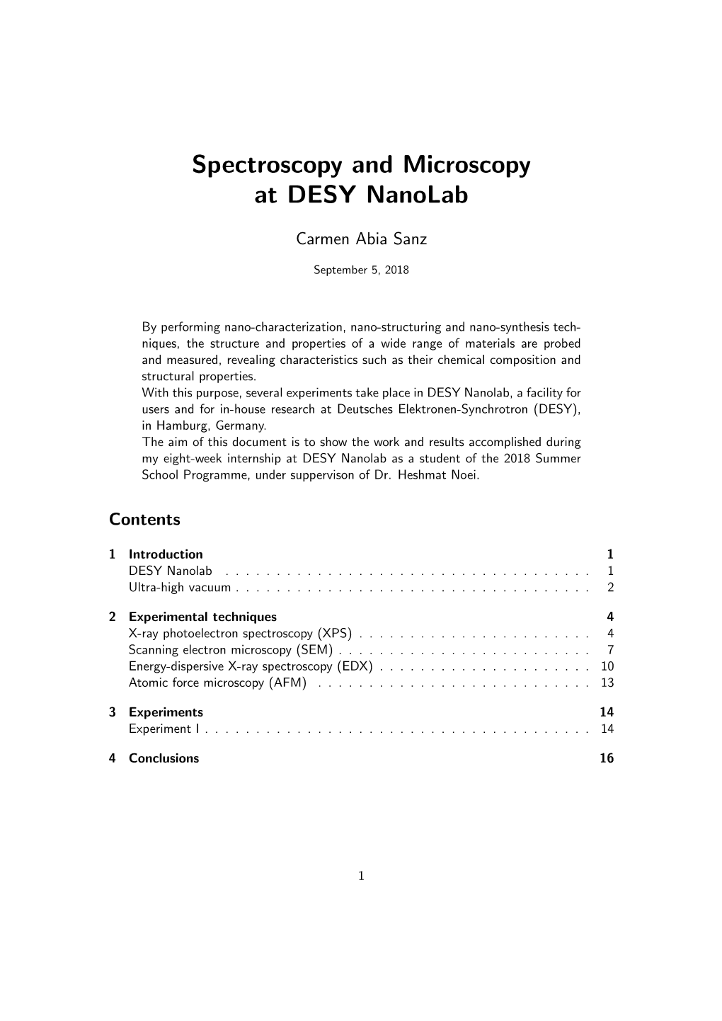 Spectroscopy and Microscopy at DESY Nanolab