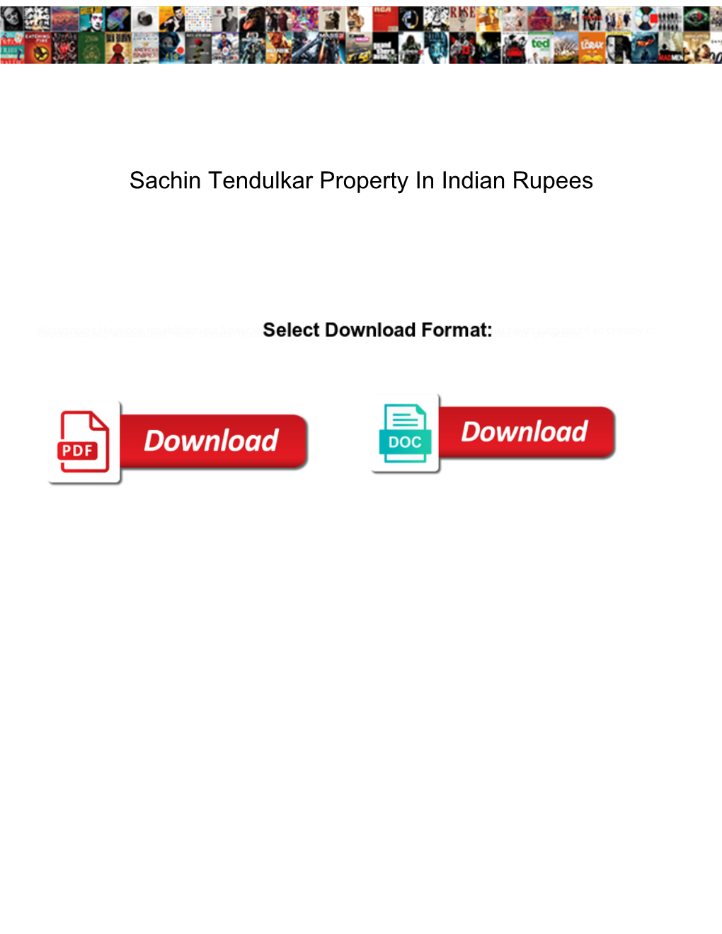 Sachin Tendulkar Property in Indian Rupees