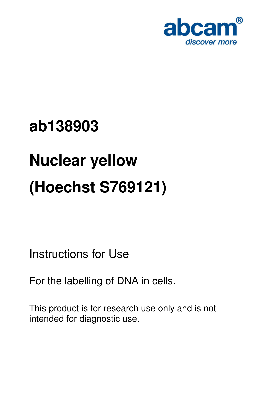 Ab138903 Nuclear Yellow Hoechst S769121 Protocol