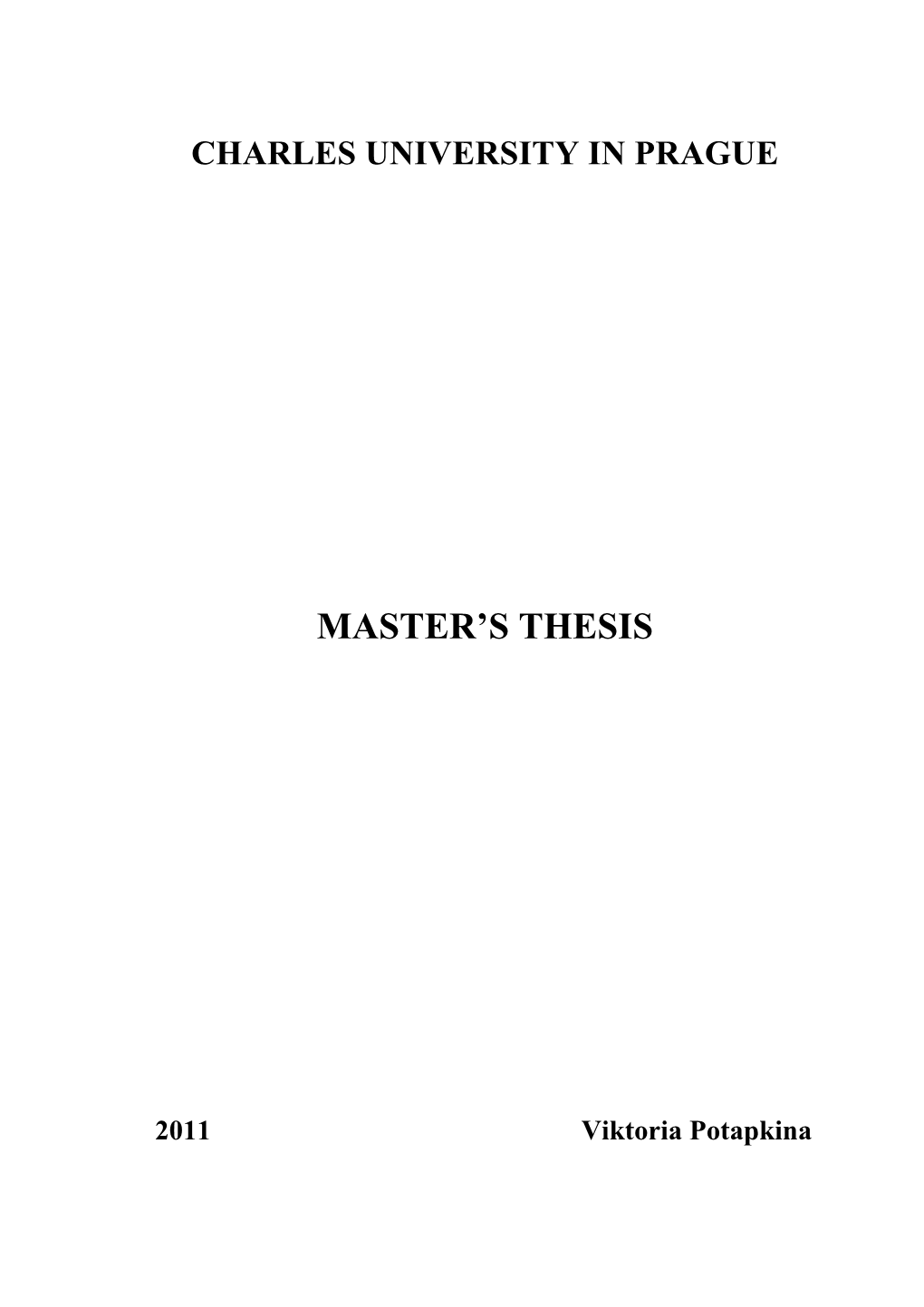 Master's Thesis