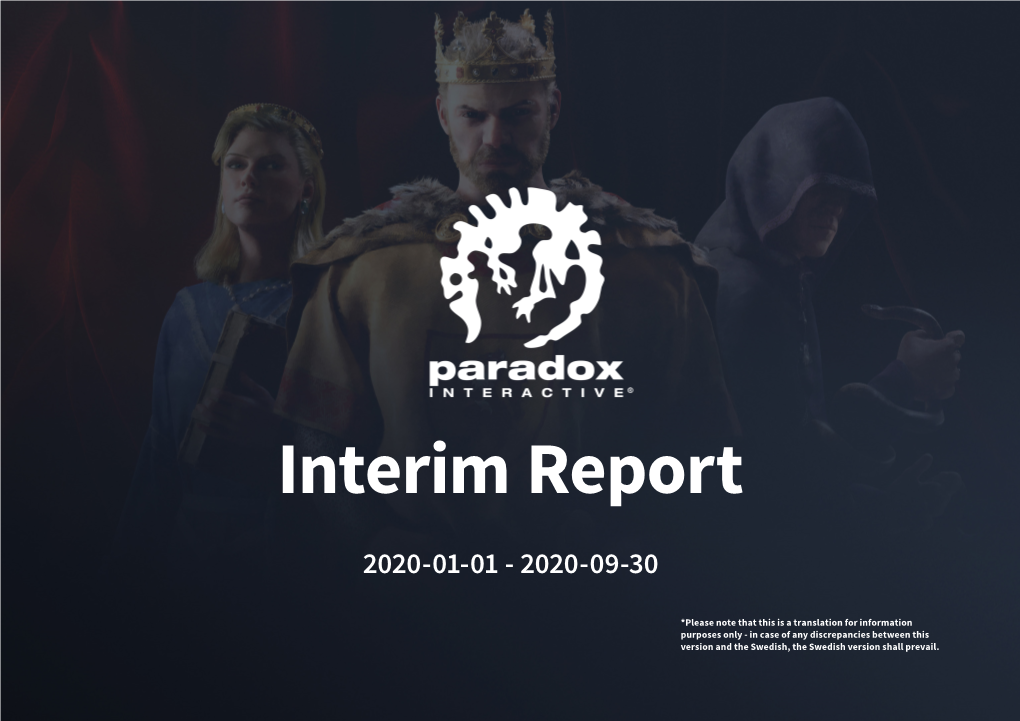 Interim Report 2020-01-01 - 2020-09-30