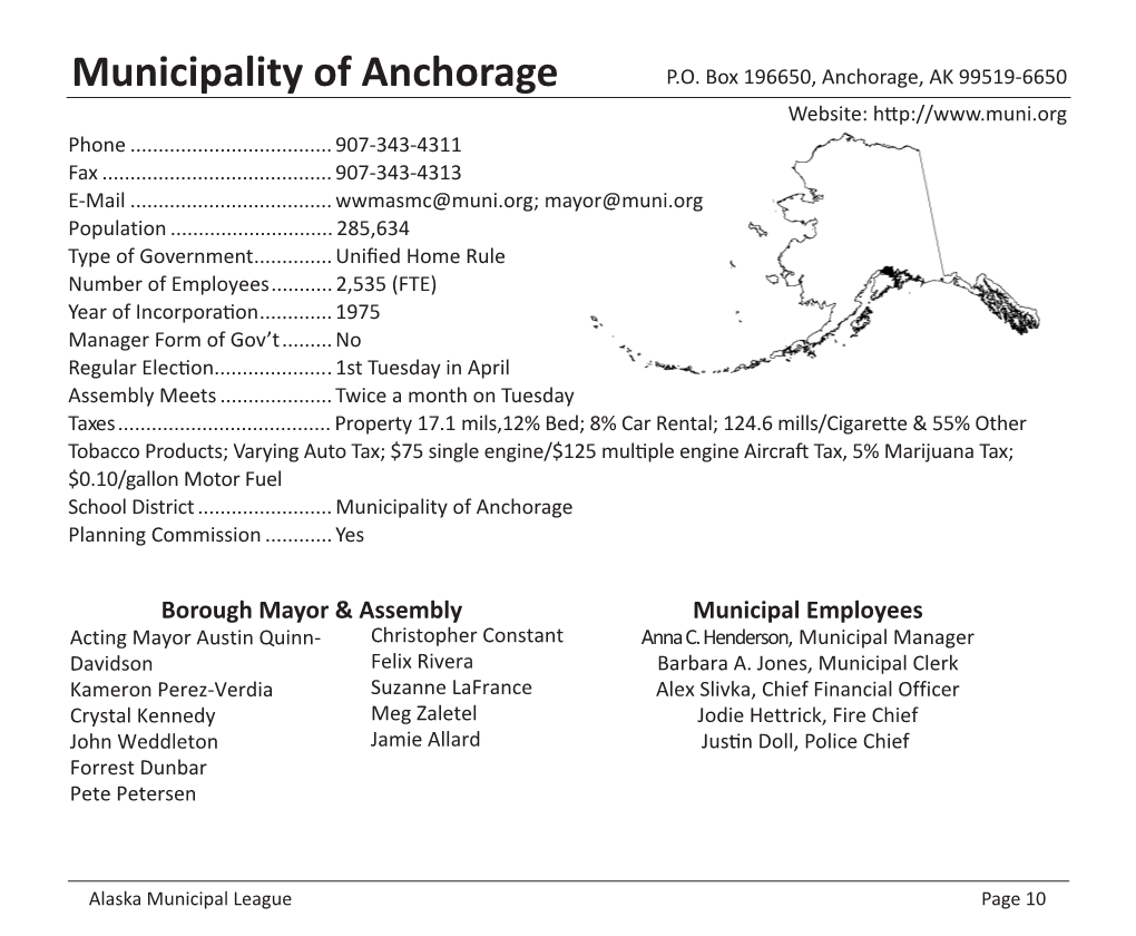 Municipality of Anchorage P.O