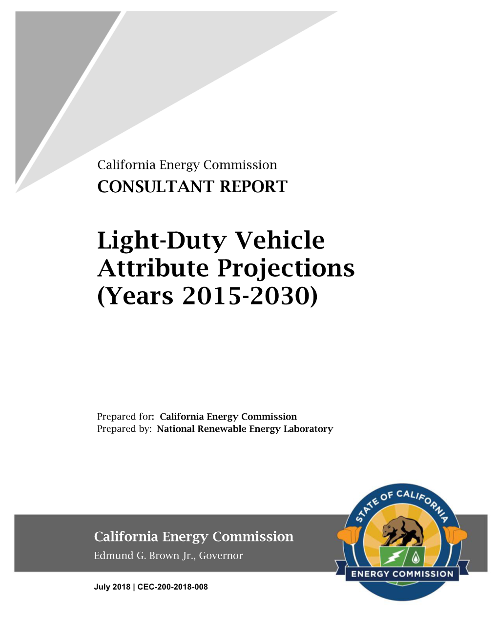 Light-Duty Vehicle Attribute Projections (Years 2015-2030)