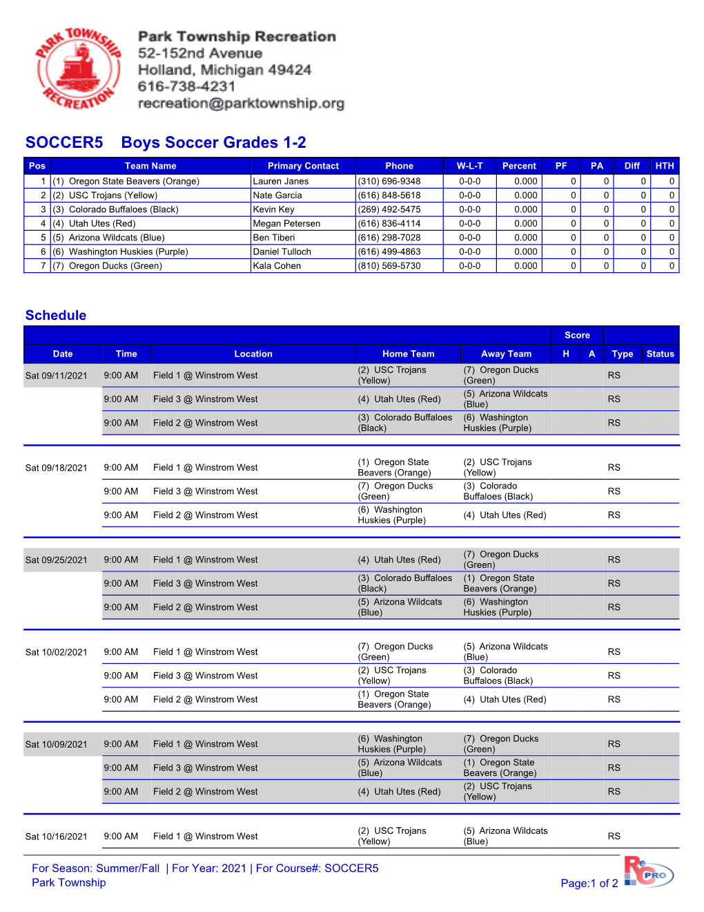 SOCCER5 Boys Soccer Grades 1-2