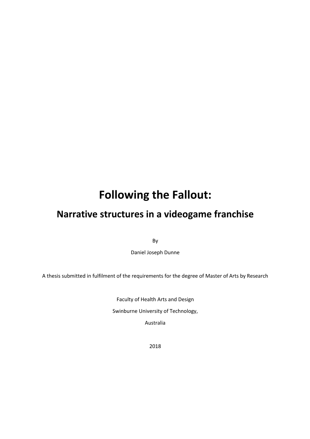 Following the Fallout: Narrative Structures in a Videogame Franchise