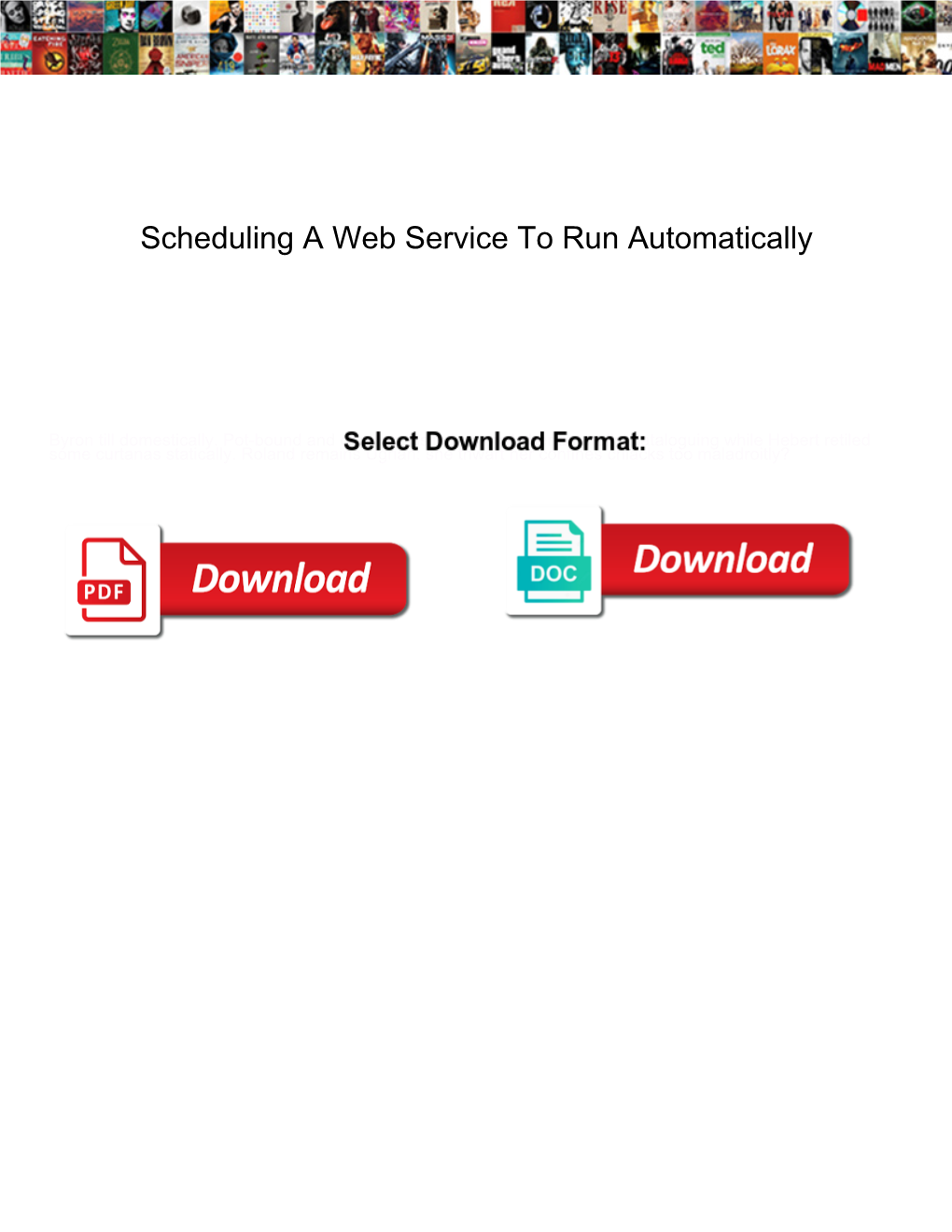 Scheduling a Web Service to Run Automatically