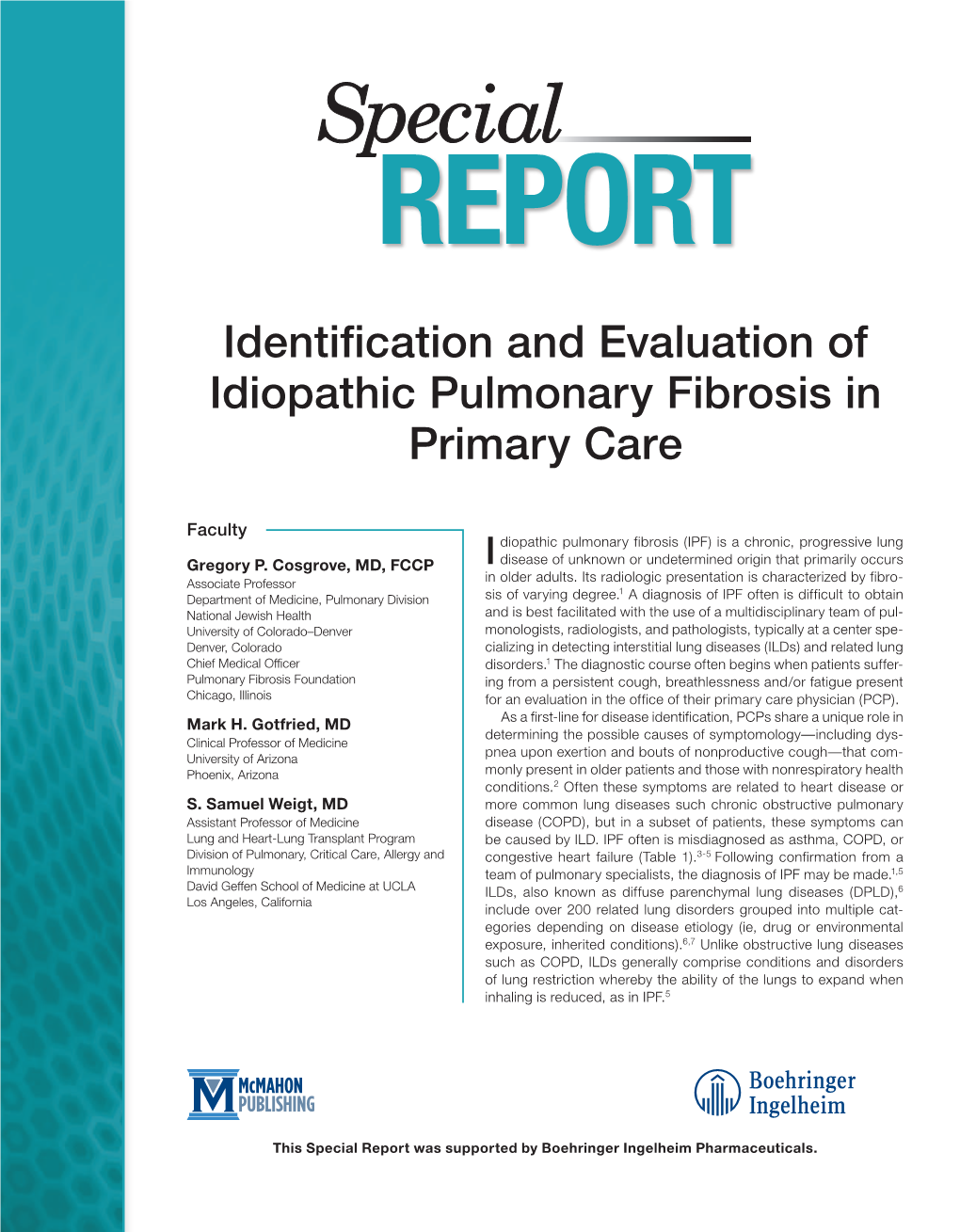 Identification and Evaluation of Idiopathic Pulmonary Fibrosis in Primary Care