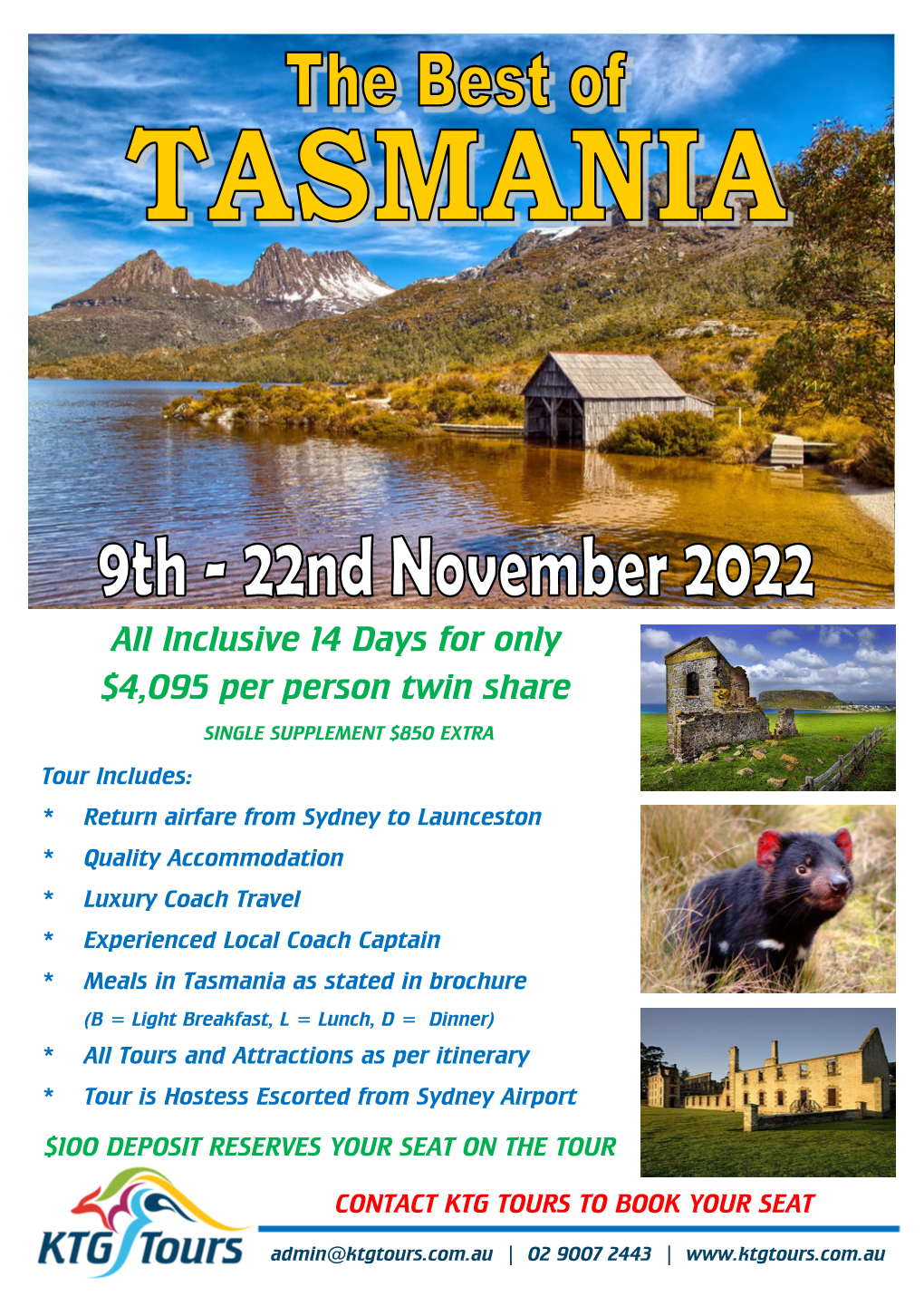 Tasmania NOV 2022 BROCHURE.Pub