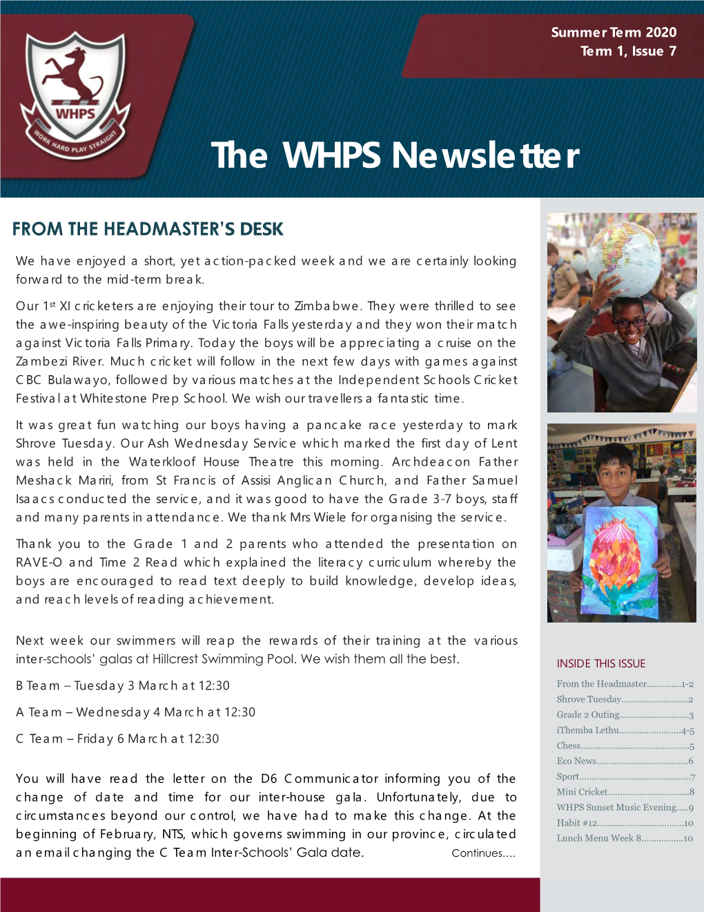 The WHPS Newsletter