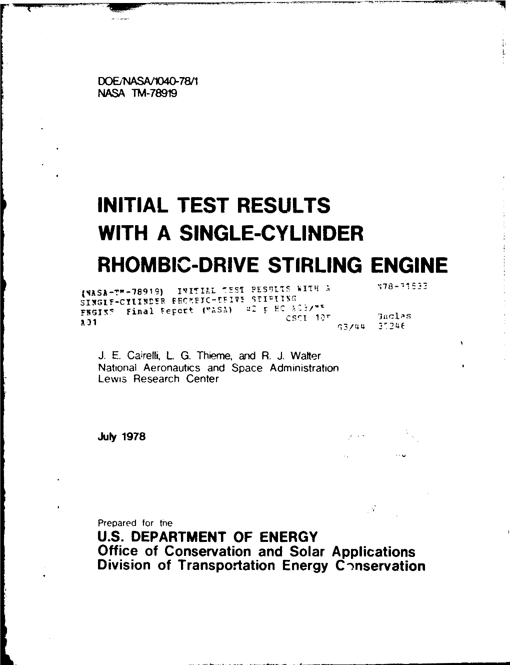 Rhombic-Drive Stirling Engine