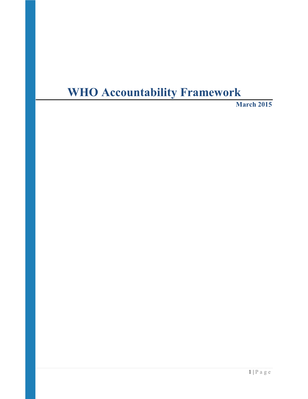 WHO Accountability Framework March 2015