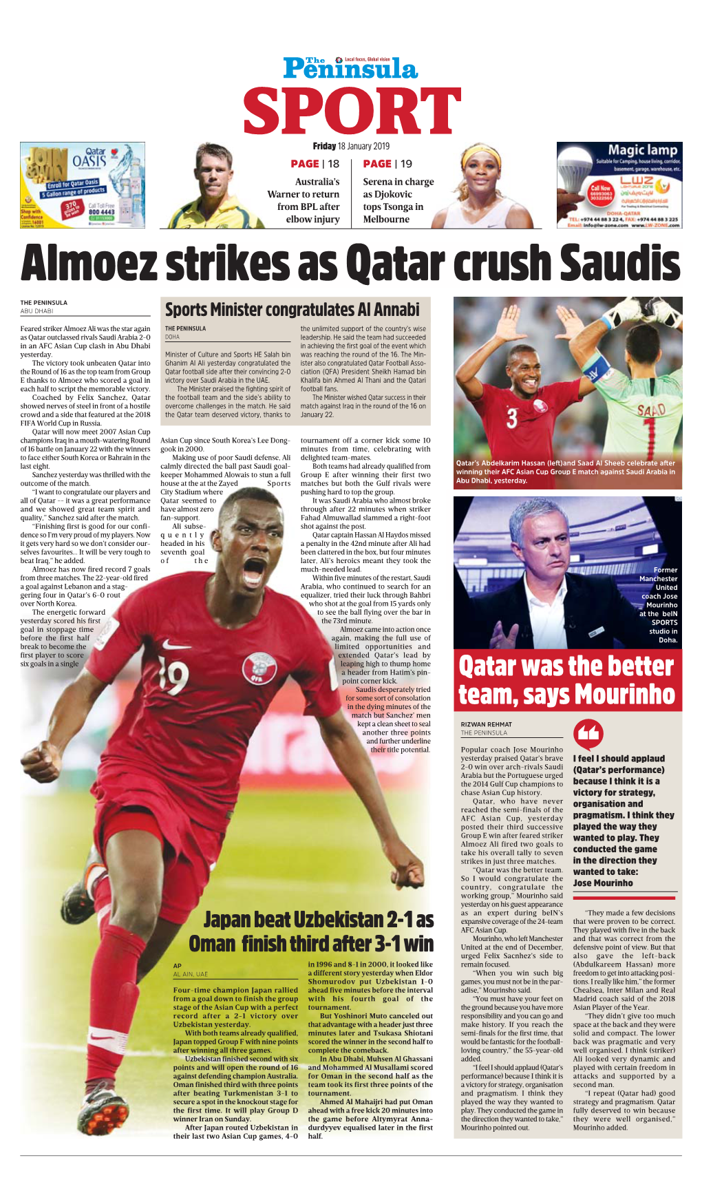 Almoez Strikes As Qatar Crush Saudis