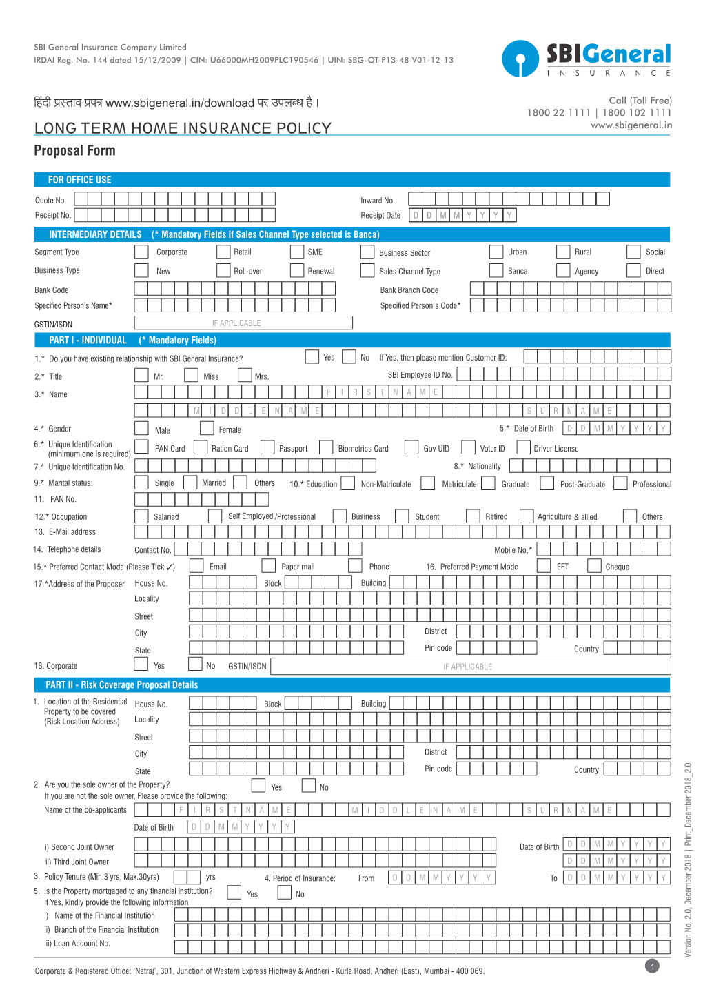 Long Term Home Proposal Form